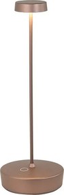 Lampa stołowa LED Zafferano Swap, matowy brąz, ładowalna i ściemnialna, 2200-2700-3000K - maksymalna moc 9 godz.