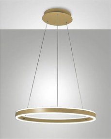 Lampa wisząca LED Palau 60 W 3000 K, ściemnialna, Ø60 cm, matowe złoto - nowoczesny design z metalu i metakrylanu