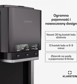Klarstein ArcticBlend 20kg/24h 1.5L Kostkarka do Lodu Czarny