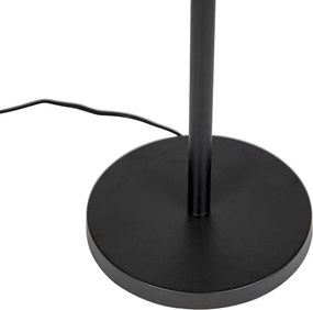 Klasyczna lampa stojąca czarna z abażurem Granny B szary - Simplo