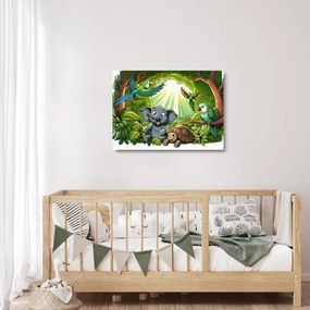 Obraz na szkle - Wesołe zwierzątka (70x50 cm)