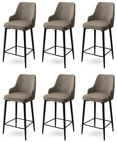 Zestaw krzeseł barowych Enox Cappuccino i Black, 6 szt., 6 szt.
