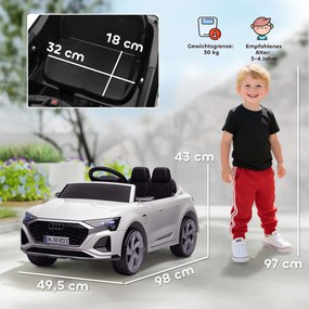 AIYAPLAY Elektryczny Samochód dla Dzieci Audi Q8 12V, Sterowanie Pilotem, Światła, Muzyka, Biały