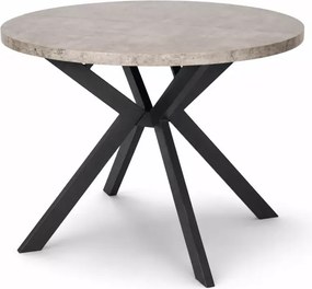 Stół okrągły Auron rozkładany 80-160 cm do jadalni – nowoczesny stół loftowy z blatem MDF do małych mieszkań