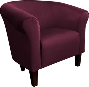 Fotel Milo tkanina Welur wygodny fotel tapicerowany do salonu i sypialni : Kolor nogi - Venge, Kolor tkaniny - VELVET - MG02, Wysokość nogi - 15 cm