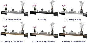 Wisząca półka nad biurko w stylu loft czarny + dąb sonoma N2-F51