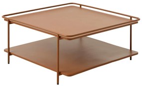 Metalowy stolik w kolorze terakoty 75x75 cm Yuba – Unique Furniture