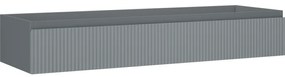 Mexen Rivel szafka łazienkowa podumywalkowa 140 cm, 1 szuflada, ryflowana , grafit mat - 91A20-14023-1-BF66