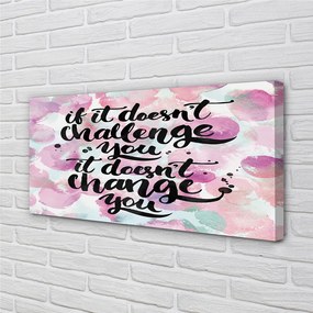 Zdjęcie na płótnie Napis na Barwnym Tle