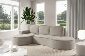 Narożnik MOLLY Lewostronny z funkcją spania, wolnostojący tkanina CURIO 11 Popielaty