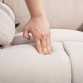 HOMCOM Fotel Masażowy z Funkcją Ogrzewania i Leżenia, Obrotowy, Do 150 kg, Konstrukcja Metalowa, 98x90x98cm, Beżowy