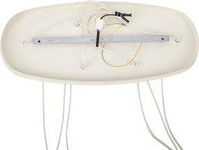 Lampa wisząca Japandi beżowa z materiałowymi kloszami 6-punktowa - Yente