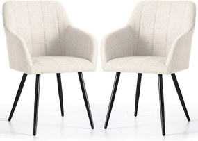 Zestaw 2 kremowych krzeseł tapicerowanych Z7-Z17