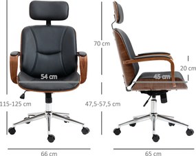 Vinsetto Ergonomiczny Fotel Biurowy z Wysokim Oparciem, Odczepianym Zagłówkiem do Domowego Biura, Czarny | Aosom PL