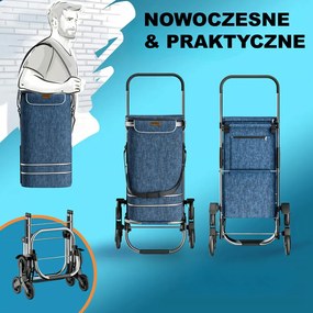 Torba na zakupy na kółkach do schodów COMFORT, 50l, niebieska Monzana