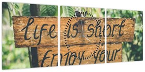 Obraz z wiadomością (z zegarem) (90x30 cm)
