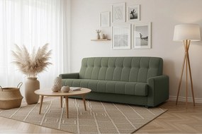 Wersalka Herbi z funkcją spania, do salonu, tkanina Herbi, ciemnozielony