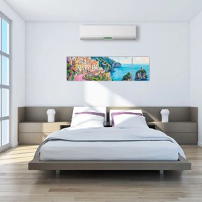 Obraz - Różowa droga przy wybrzeżu (170x50 cm)