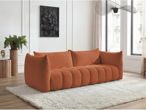 Pomarańczowa sofa z materiału bouclé 286 cm Azra – Bobochic Paris
