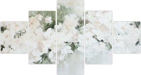 Obraz - Abstrakcja białych kwiatów (125x70 cm)