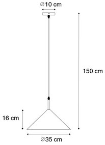 Designerska lampa wisząca żółta - TriangoloDesignerski Oswietlenie wewnetrzne