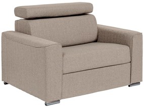 Fotel rozkładany typu express z beżową tapicerką - Miejsce do spania 70 cm - Materac 14 cm - VIZIR