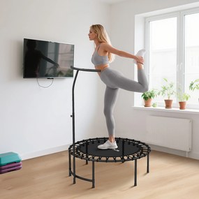 SPORTNOW Trampolina Rebounder, 5-stopniowy regulowany uchwyt, trampolina do treningu, Czarny
