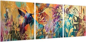 Obraz - Abstrakcyjny obraz natury (z zegarem) (90x30 cm)
