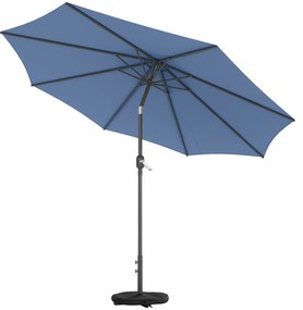 Outsunny Parasol przeciwsłoneczny Ø295 cm, UV 30+ Okrągły parasol balkonowy, plażowy, ogrodowy, niebieski | Aosom PL