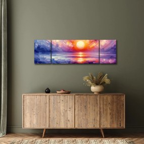 Obraz - Kolorowy artystyczny zachód słońca (170x50 cm)