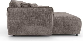 Szarobrązowa sofa z tkaniny szenilowej z szezlongiem 252 cm Nelia Big – Ropez