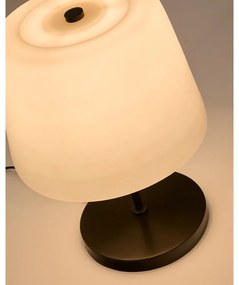 Czarno-biała lampa stołowa ze szklanym kloszem (wysokość 38 cm) Nefar – Kave Home