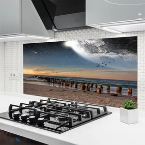 Szkło do Kuchni na Ścianę Bezkresny Błękit Oceanu