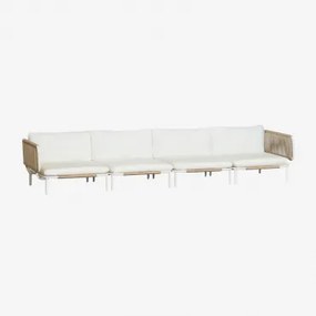 4-częściowa Modułowa Sofa Ogrodowa Z 2 Narożnikami Roubly Beige Migdałowa - Sklum