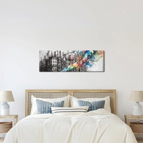 Obraz - Przemysłowe życie (z zegarem) (90x30 cm)