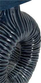 Niebieska lampa stołowa ceramiczna z tekstylnym kloszem (wysokość 43 cm) Seta – Mauro Ferretti