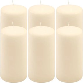 Zestaw świec stołowych, 15 cm, Ø 7,5 cm, kremowy, 6 sztuk
