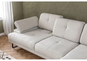 Biała sofa narożna Artie Mustang, prawy narożnik