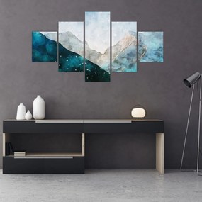 Obraz - Rysunek gór (125x70 cm)