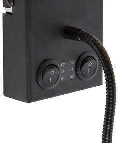 Inteligentna lampa ścienna czarna z abażurem z ciemnoszarego weluru, w tym WiFi A60 - Stacca Nowoczesny Oswietlenie wewnetrzne