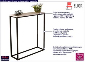 Konsola z metalowym stelażem czarny + dąb sonoma - Carello 7X