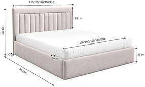 Czerwone nowoczesne łóżko tapicerowane 3 rozmiary K9-C60