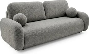 Sofa VIDI Rozkładana Dwuosobowa Ciemnoszara Boucle Japandi