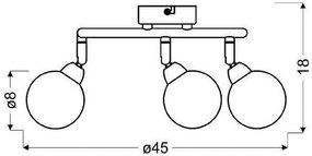 Lampa sufitowa z trzema kloszami na spirali - V093-Tulami