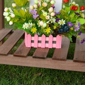 Outsunny podwyższona grządka z 8 przegródkami Skrzynka na kwiaty z litego drewna brązowa 123x54x74cm | Aosom PL