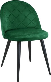 Krzesło tapicerowane pikowane welur SJ.077 Butelkowa Zieleń