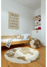 Zielono-kremowy dziecięcy worek do siedzenia World Map – Lorena Canals