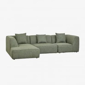 Sofa Modułowy Z Lewym Szezlongiem, 3-częściowy, Tapicerowany Cardea Bukla Szałwiowa Zieleń - Sklum