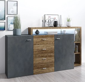 Komoda BOTTEGA 180 cm do Salonu Sypialni Odcienie szarości