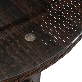 Zestaw Mebli Ogrodowych AZUL Stół i 4x Krzesło Brązowy/Beżowy Technorattan Nowoczesny